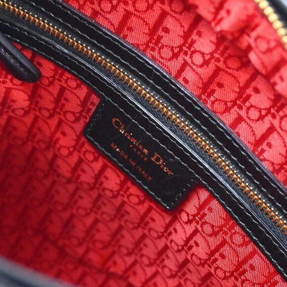 Christian Dior Black Lambskin Lady Dior Cannage 2way Handbag 02-MA-1100 114797 - Picture 9 of 10